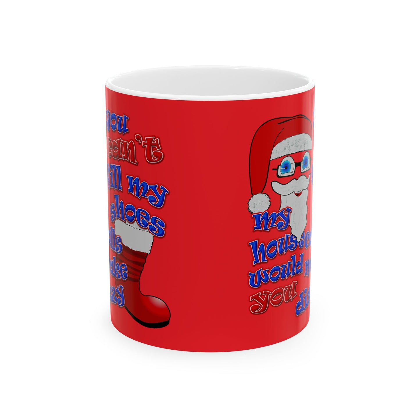 santa's shoes - White Mug (red)