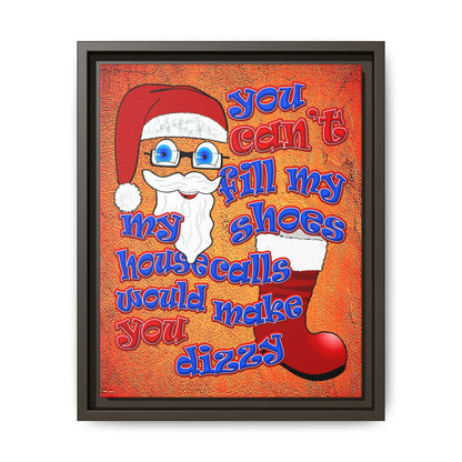 santa's shoes - framed canvas art (burnt orange)