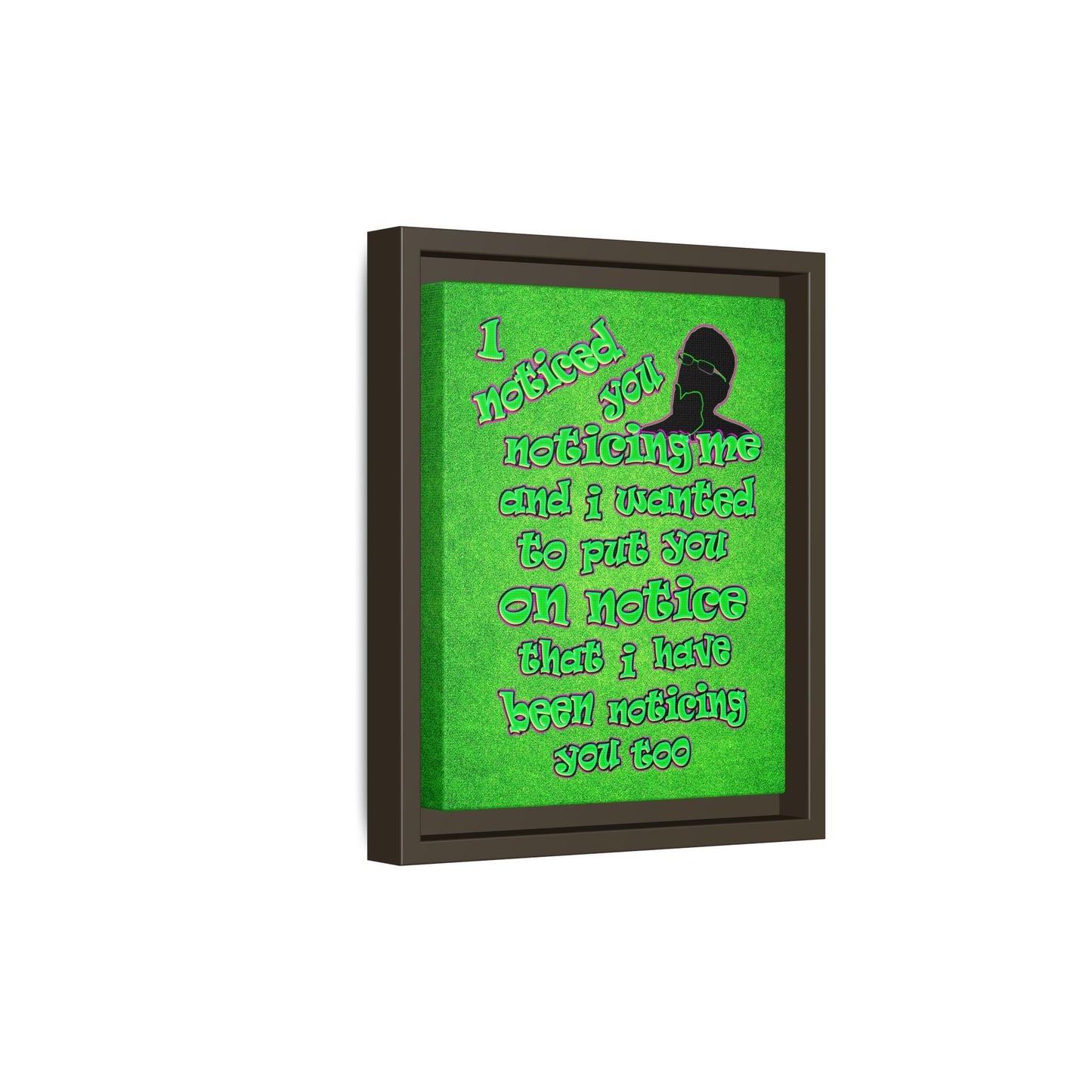 noticed you noticing - framed canvas art (green turf)