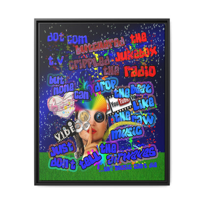 drop the beat - framed canvas art ('snoops' background)