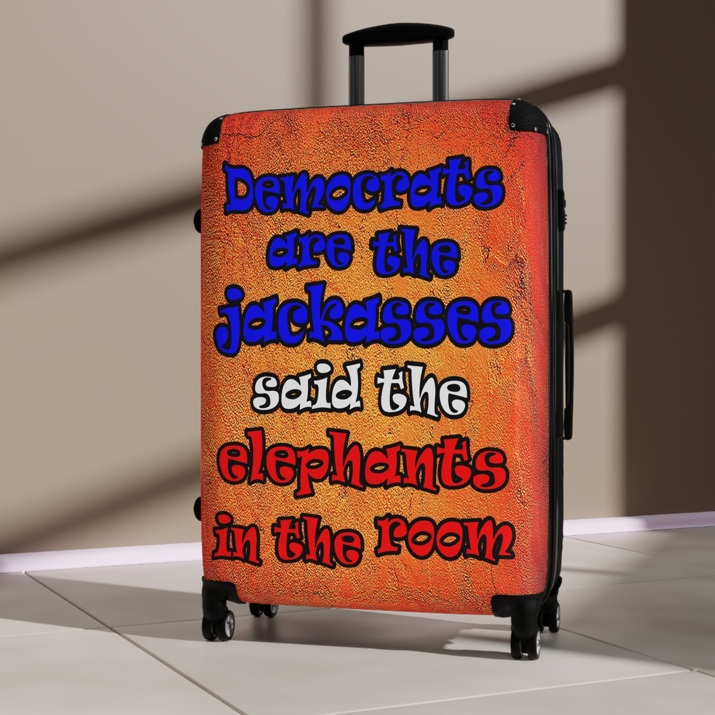 donkeys and elephants - Suitcase (burnt orange)