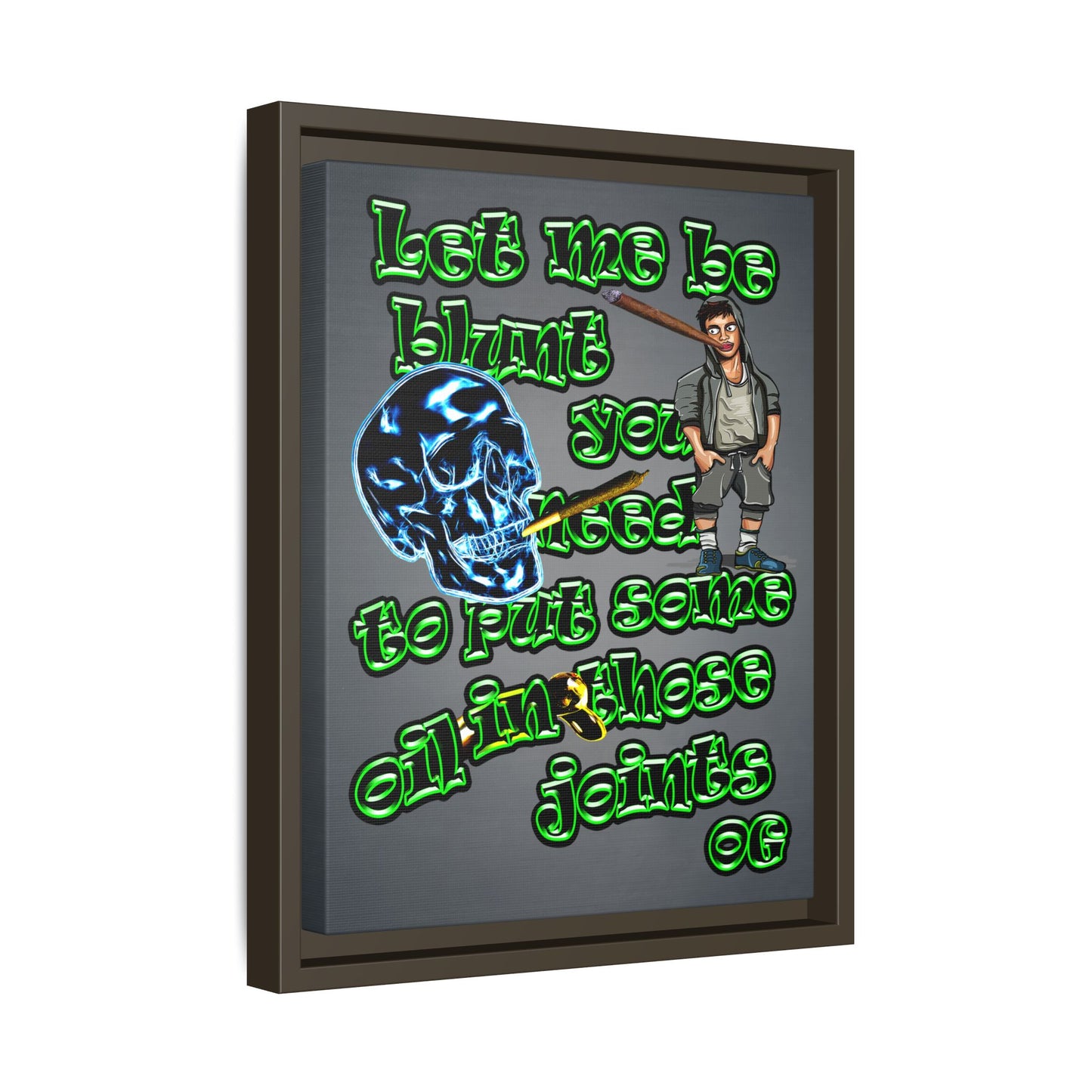 og - framed canvas art (grey-light grey)