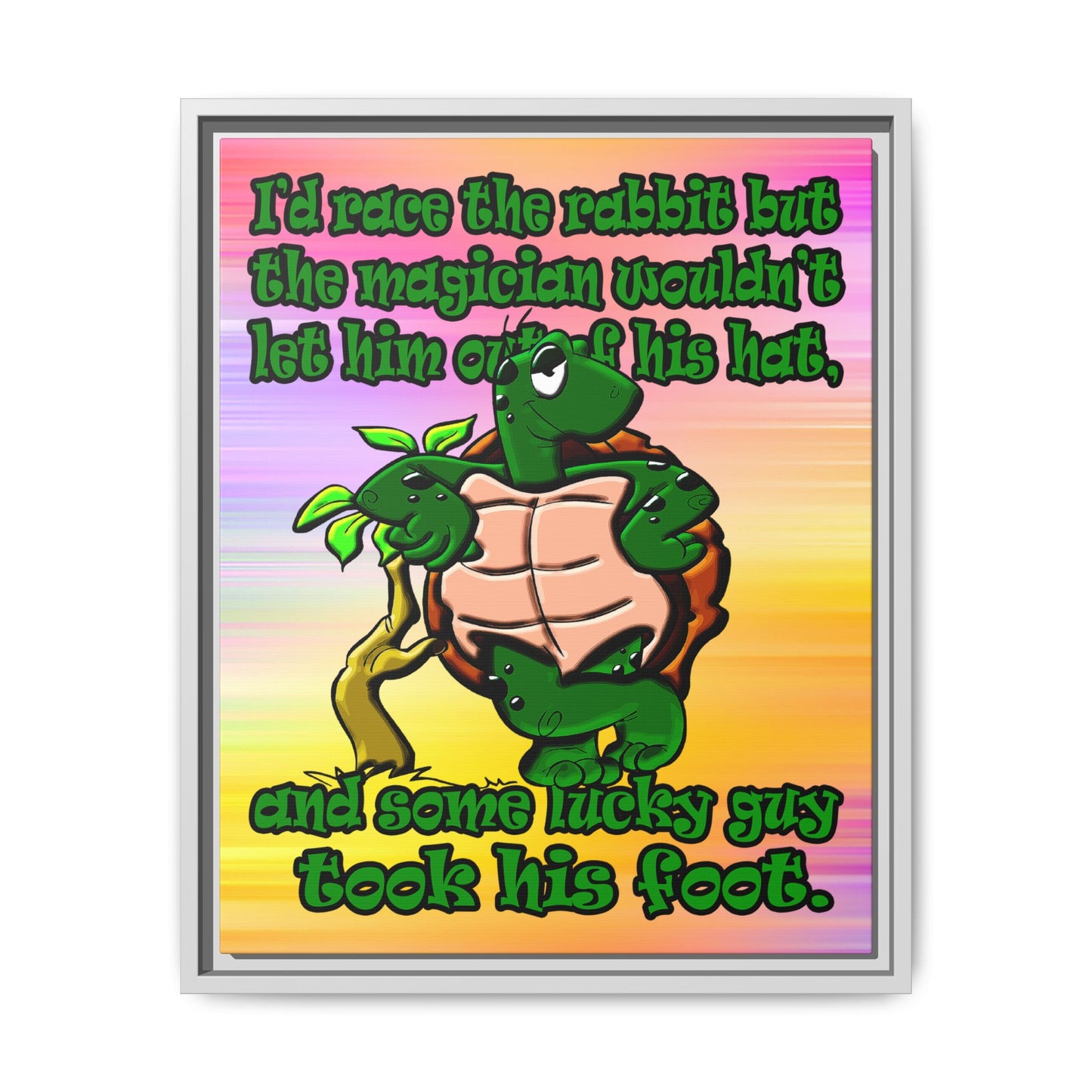 turtle race - framed canvas art (color blur)