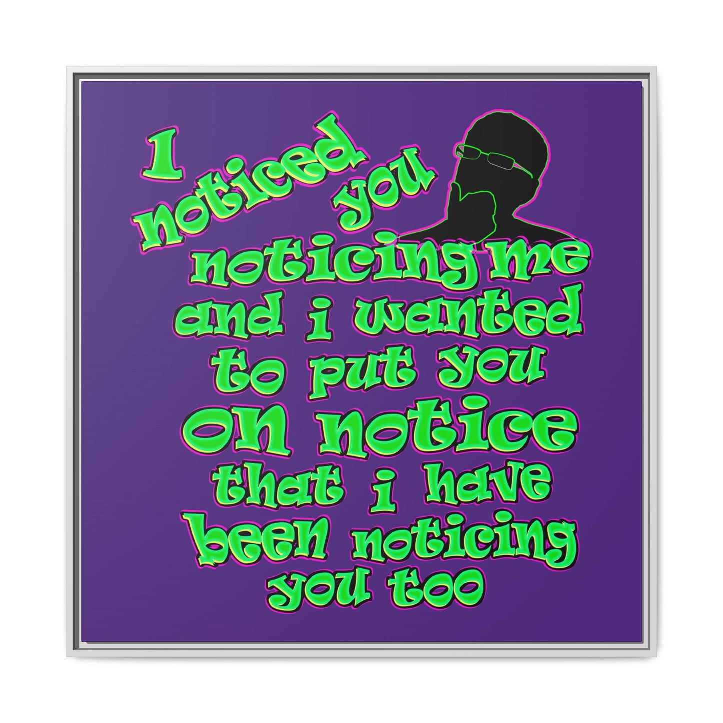 noticed you noticing - framed canvas art (purple)