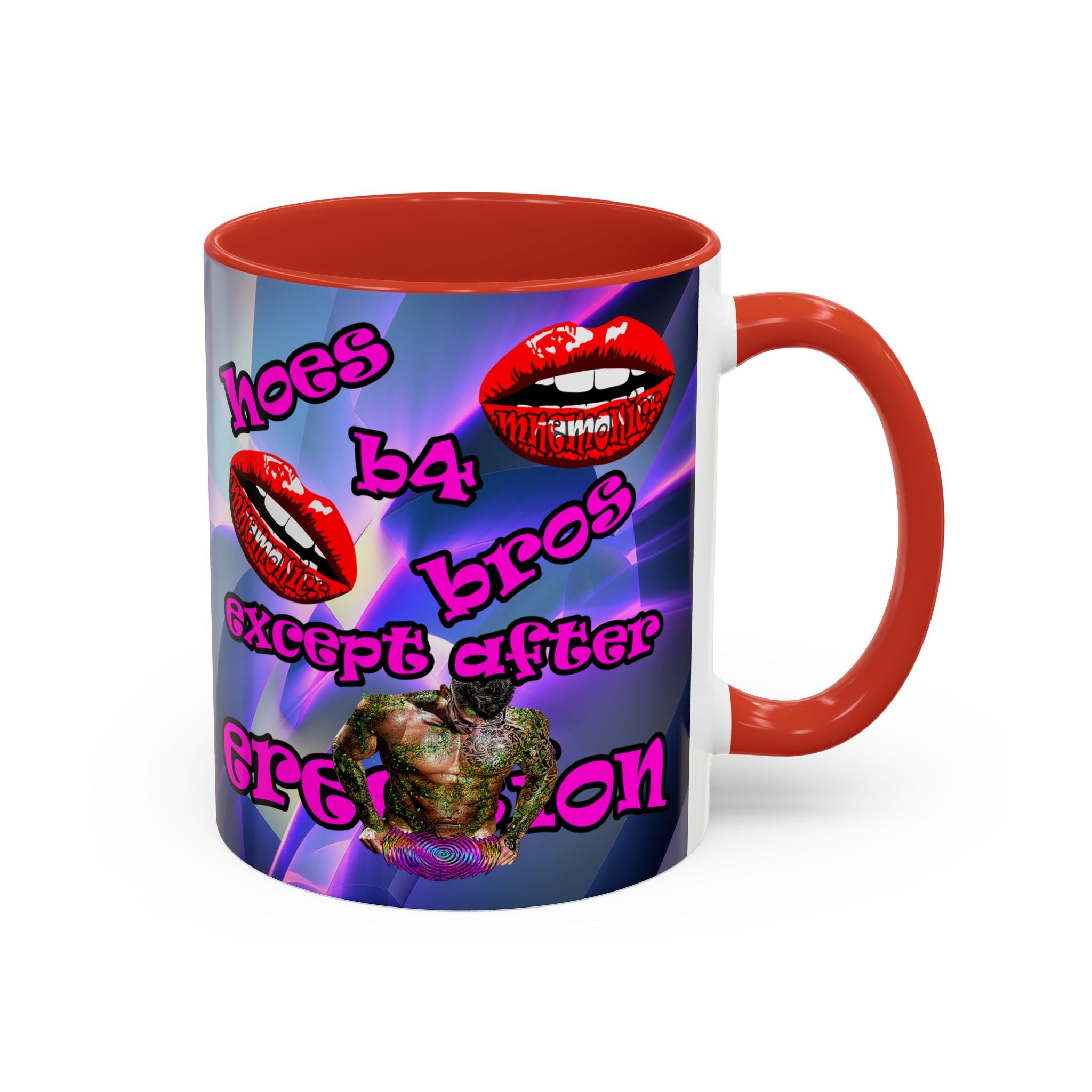 hoes b4 bros - Accent Mug (grey-pink wave)