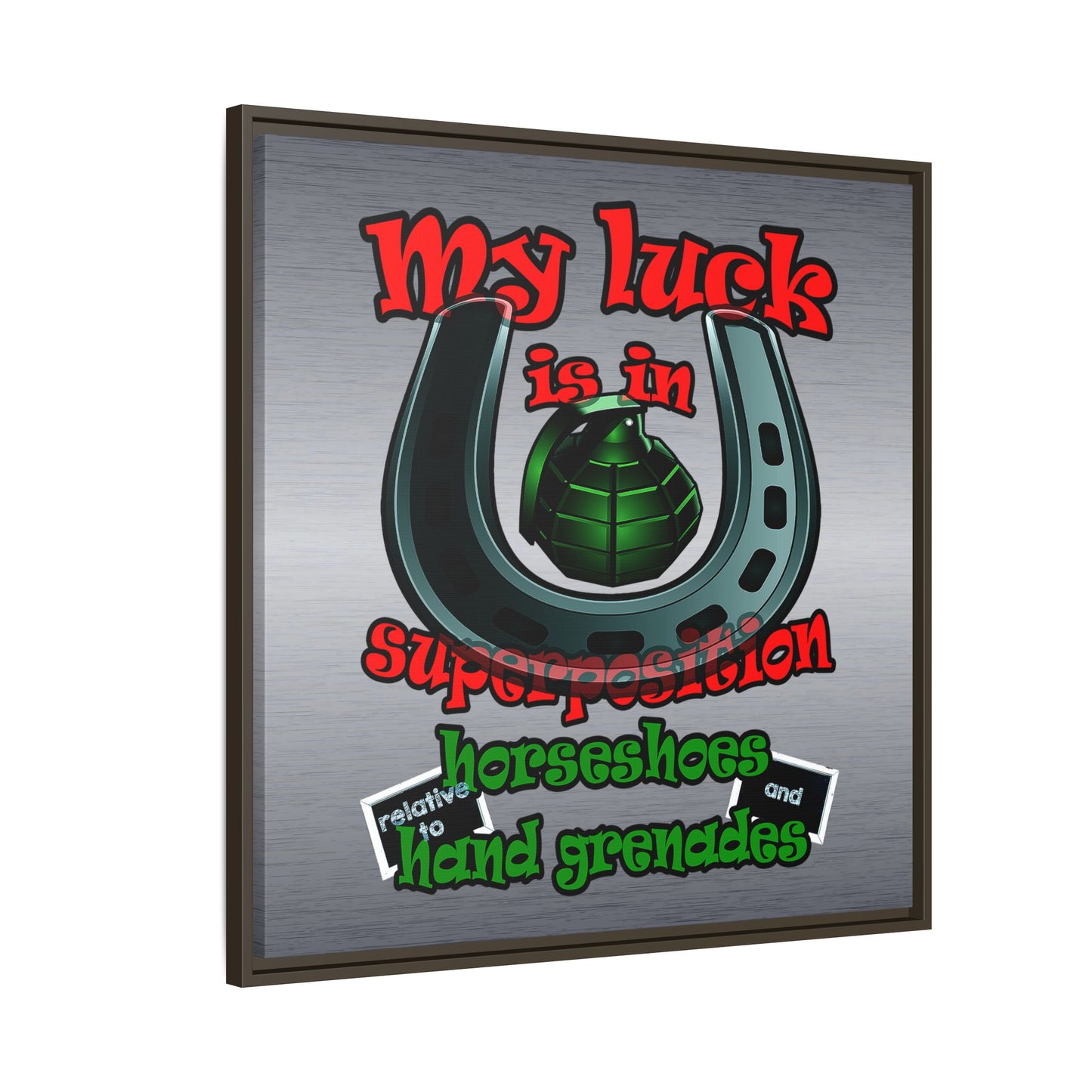 my luck - framed canvas art (brushed nickel)