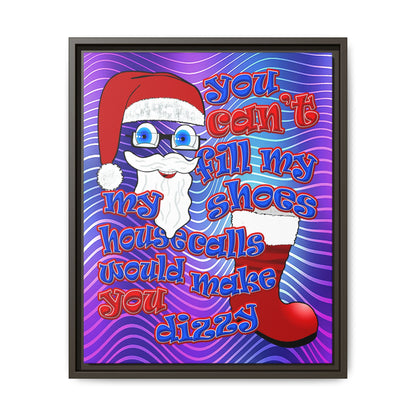 santa's shoes - framed canvas art (purple wave)