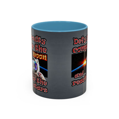 defy conquer reach - Accent Mug (grey-light grey)