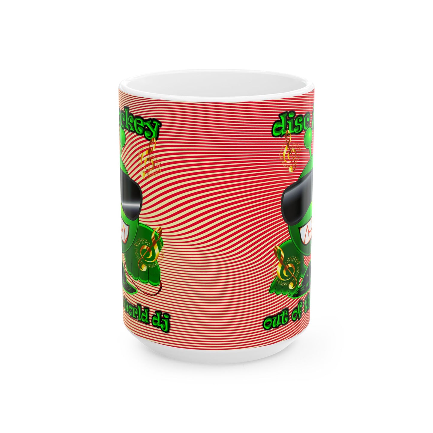 disc jockey - White Mug (yellow-orange wave)