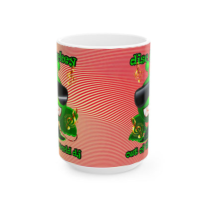 disc jockey - White Mug (yellow-orange wave)