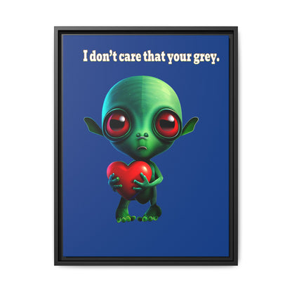 I don't care that your grey - framed canvas art (dark blue)