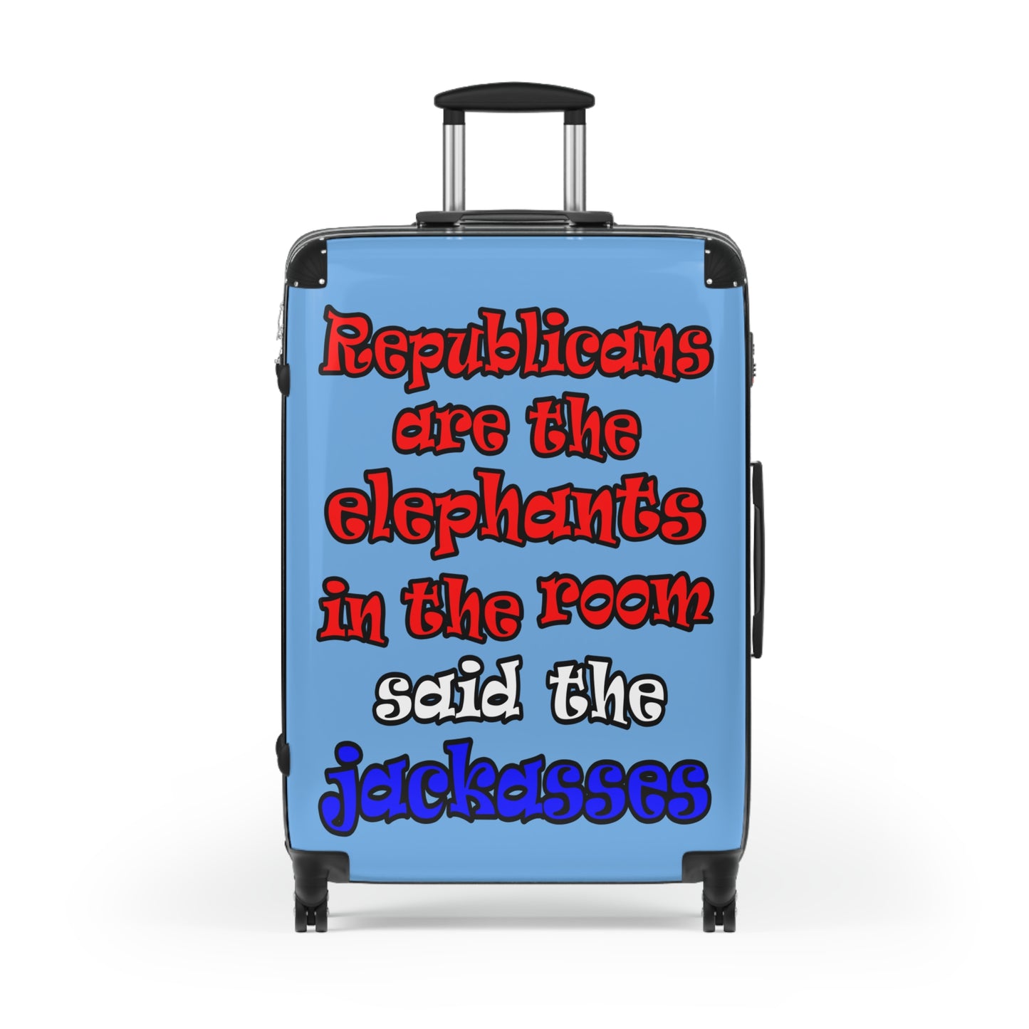 donkeys and elephants - Suitcase (light blue)