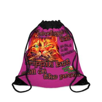 schrodinger's cat - Drawstring Bag (pink)