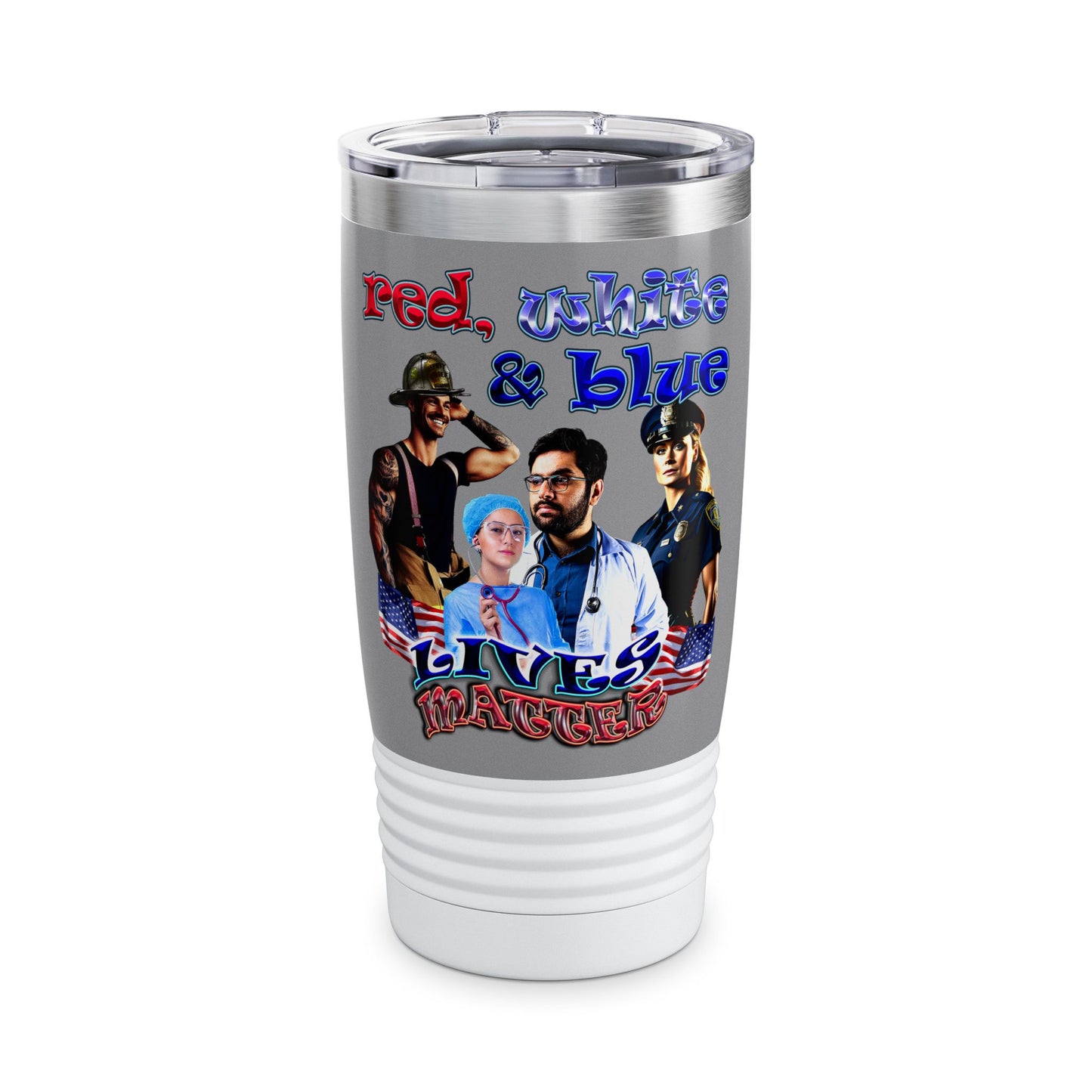 rw&b lives matter - Ringneck Tumbler, 20oz (grey)