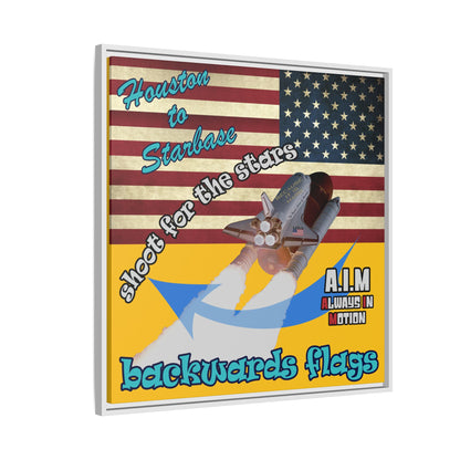 shoot for the stars - framed canvas art (yellow)