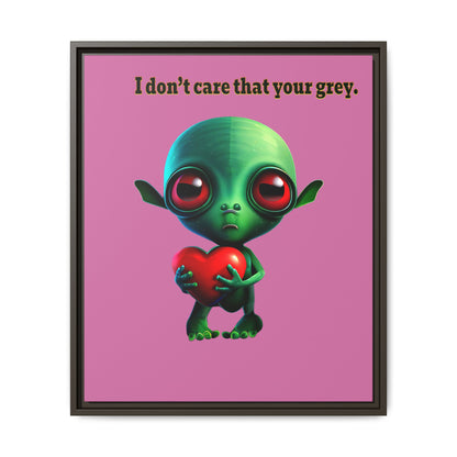 I don't care that your grey - framed canvas art (light pink)