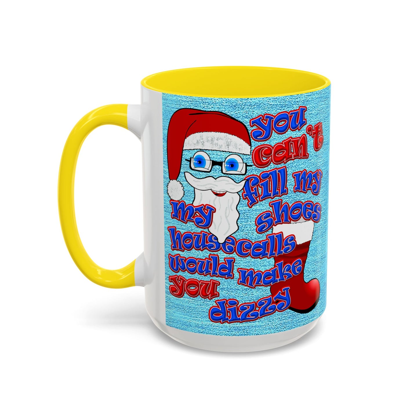 santa's shoes - Accent Mug (faded dark blue)