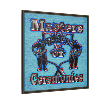 em cee squared - framed canvas art (faded blue)