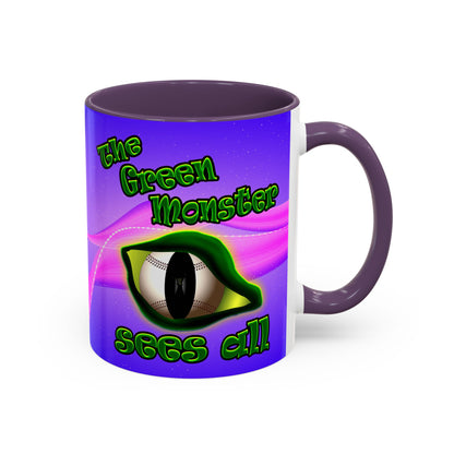 green monster - Accent Mug (purple-pink wave)
