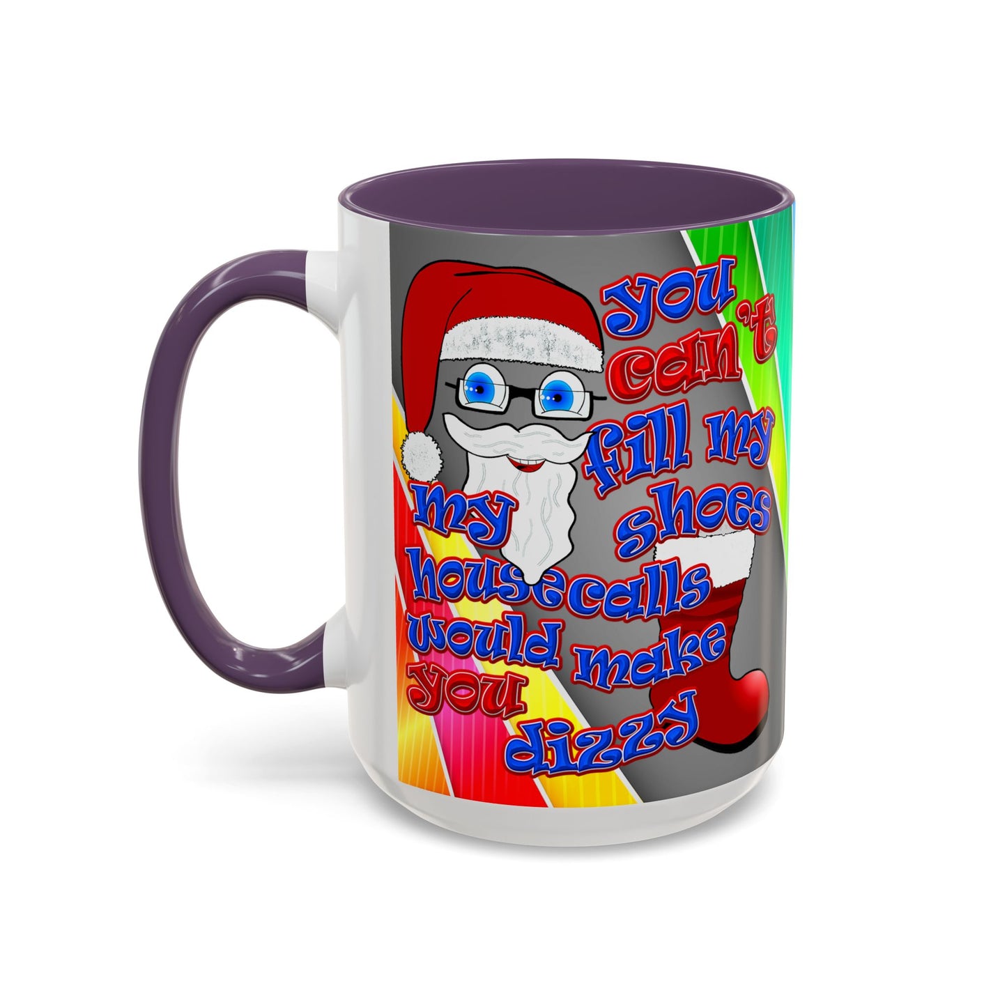 santa's shoes - Accent Mug (rainbow split)