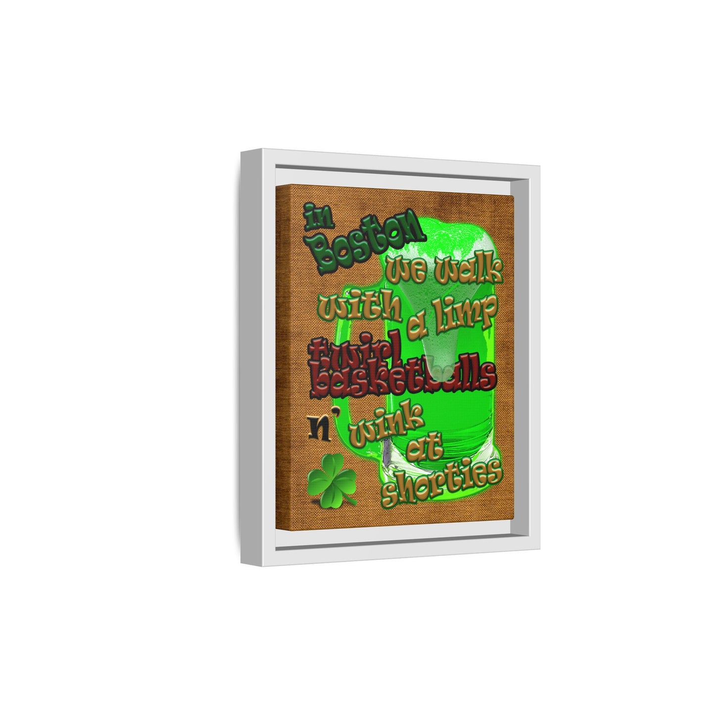 celtics logo - framed canvas art (brown papyrus)