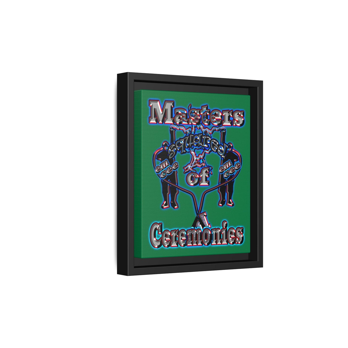 em cee squared - framed canvas art (dark green)