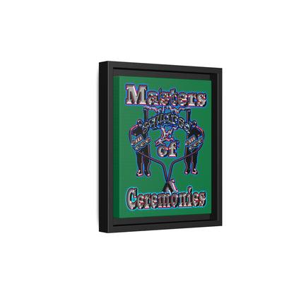 em cee squared - framed canvas art (dark green)