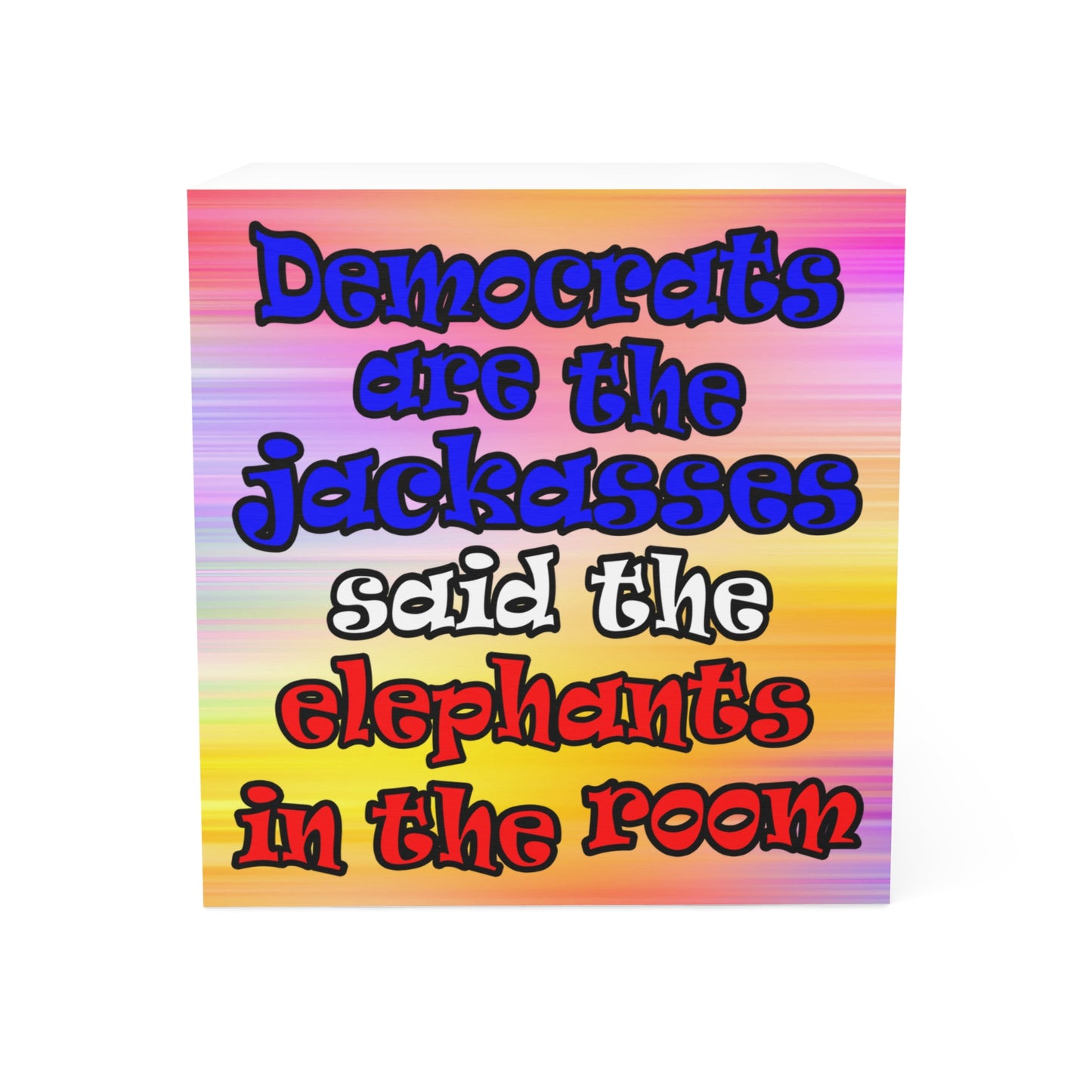 donkeys and elephants - note cube (color blur)