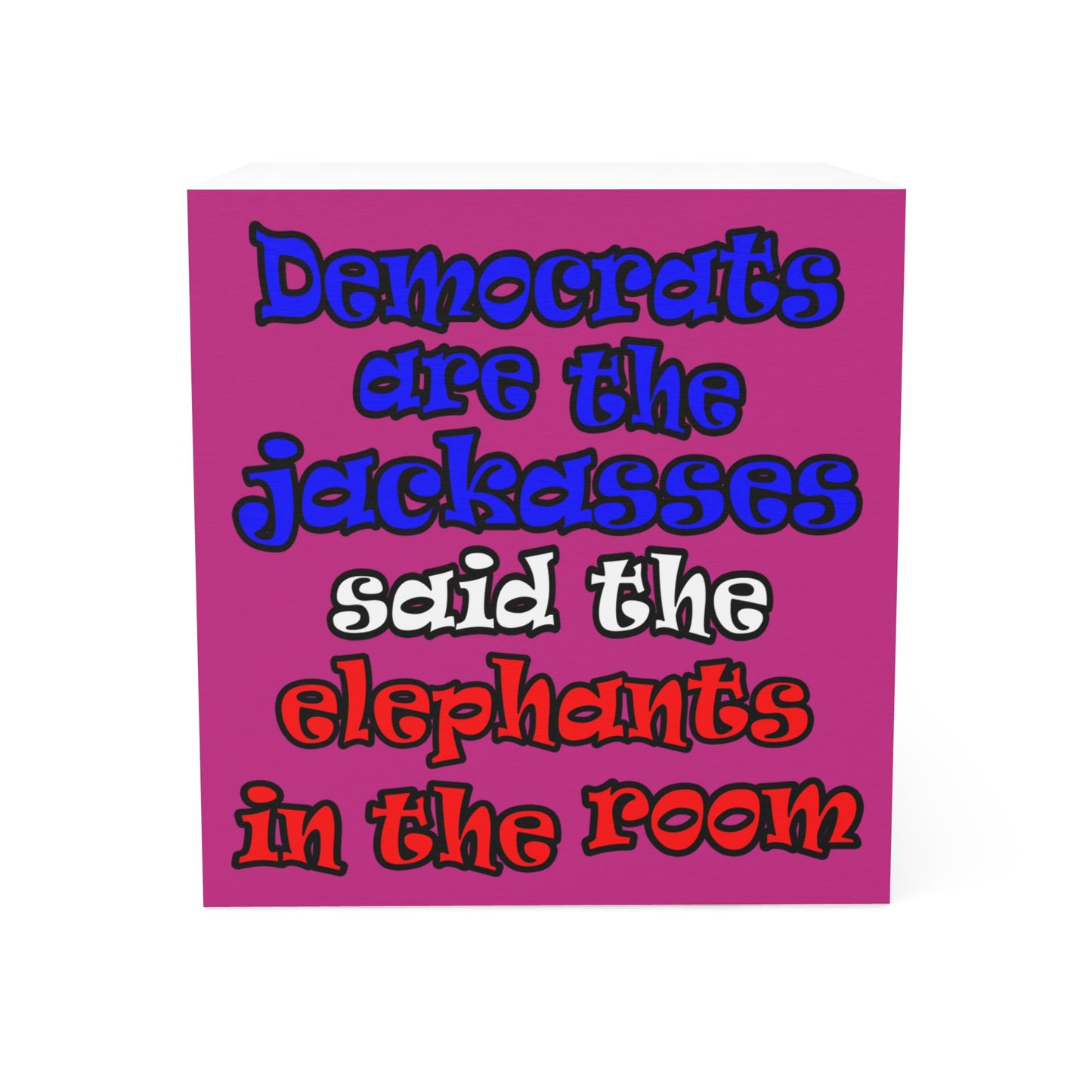 donkeys and elephants - note cube (pink)