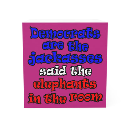 donkeys and elephants - note cube (pink)