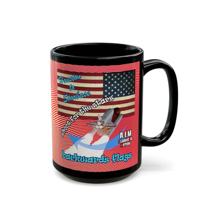shoot for the stars - Black Mug (yellow-orange wave)