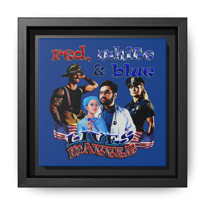rw&b lives matter - framed canvas art (dark blue)