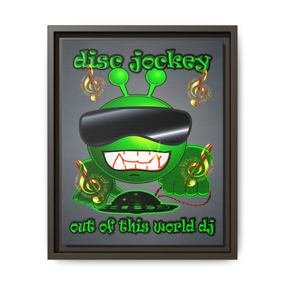 disc jockey - framed canvas art (grey-light grey)