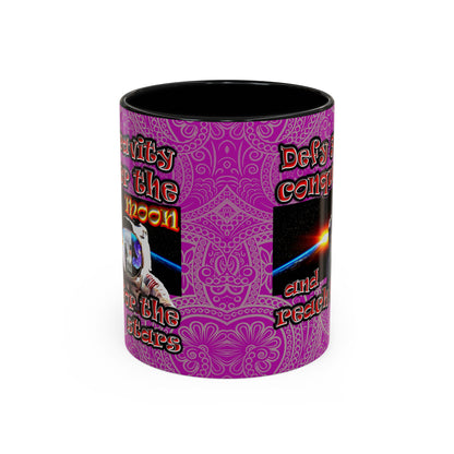 defy conquer reach - Accent Mug (pink swirl)