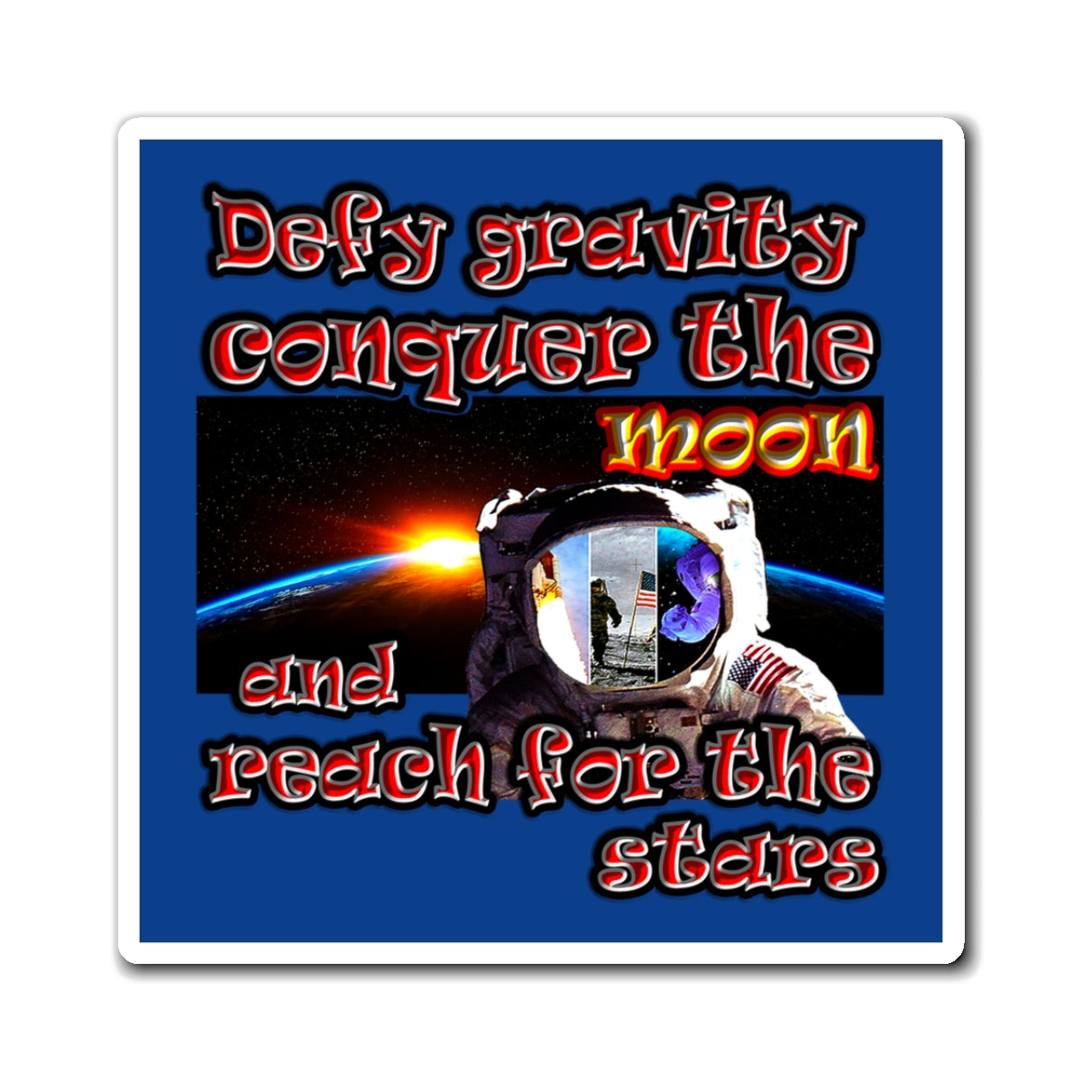 defy conquer reach - Magnets - (dark blue)