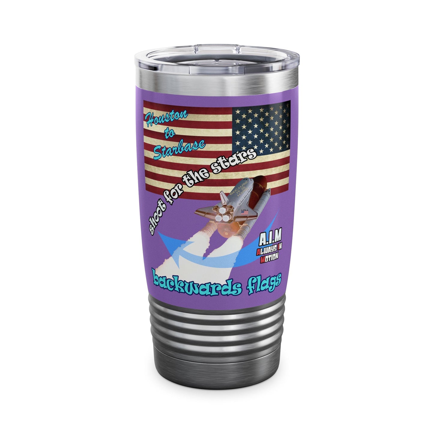 shoot for the stars - Ringneck Tumbler, 20oz (light purple)