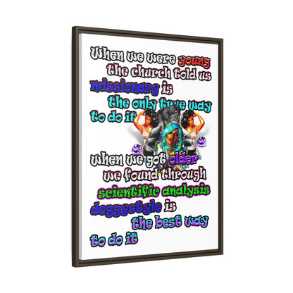 doggystyle - framed canvas art (white)