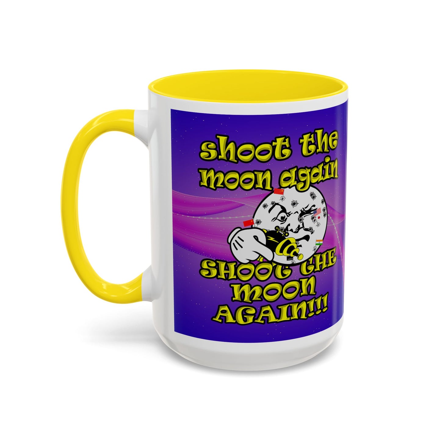 shoot the moon again - Accent Mug (purple-pink wave)