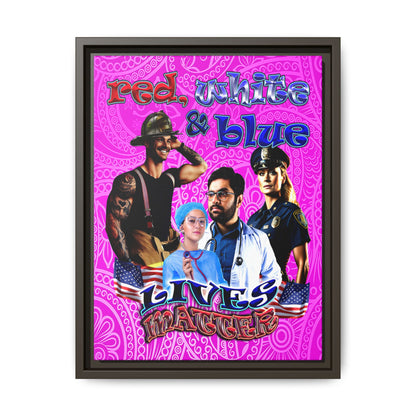 rw&b lives matter - framed canvas art (pink swirl)