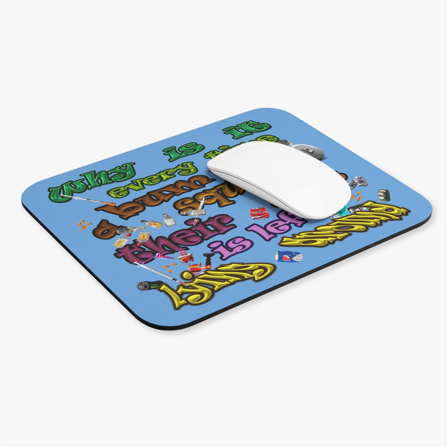 the bum's shit - Mouse Pad (Rectangle) (light blue)