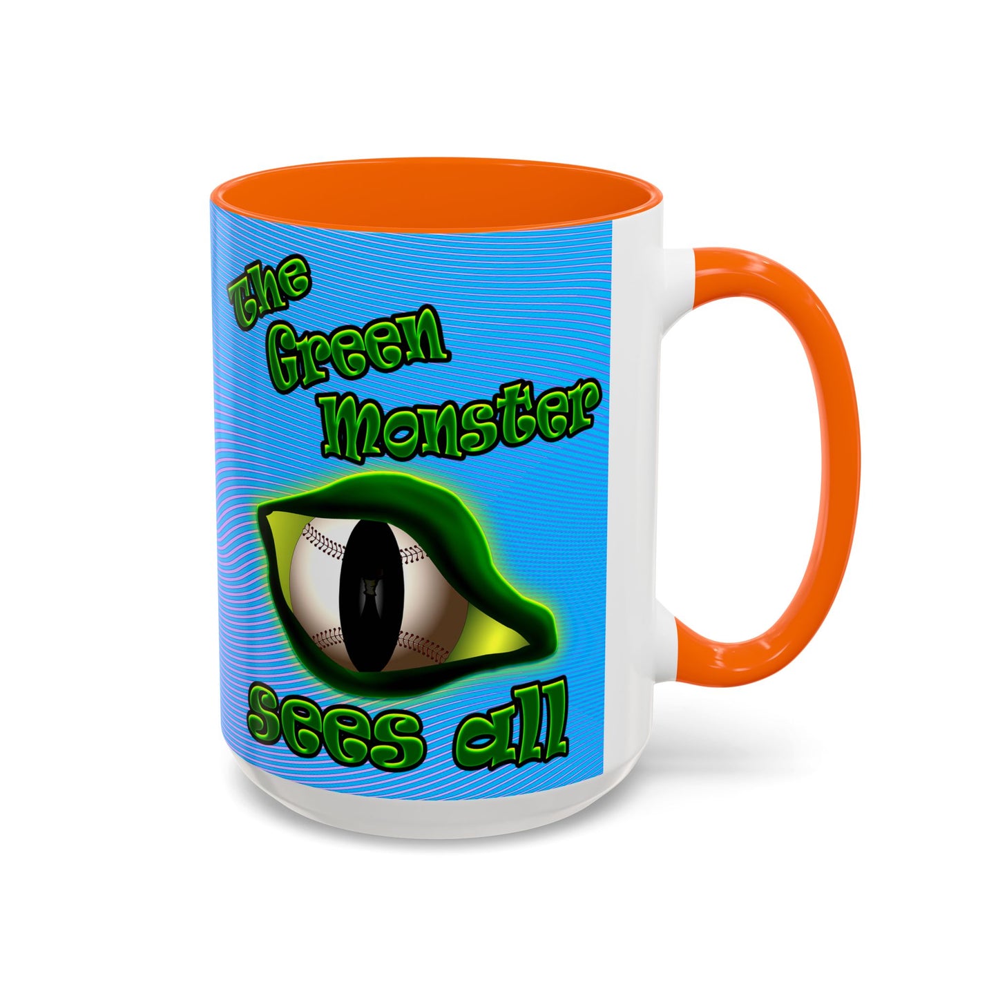 green monster - Accent Mug (light blue-purple wave)