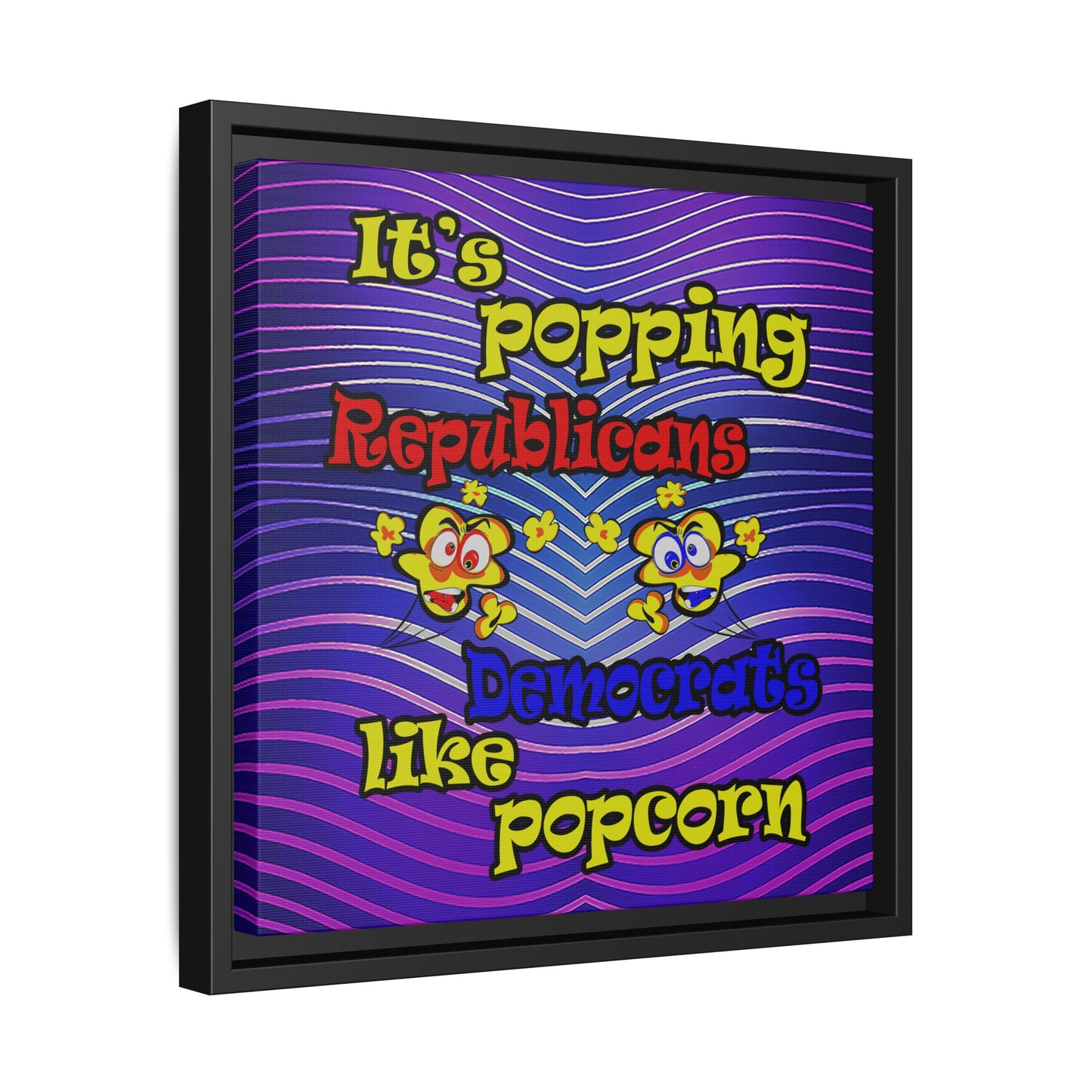 popping like popcorn - framed canvas art (purple wave)