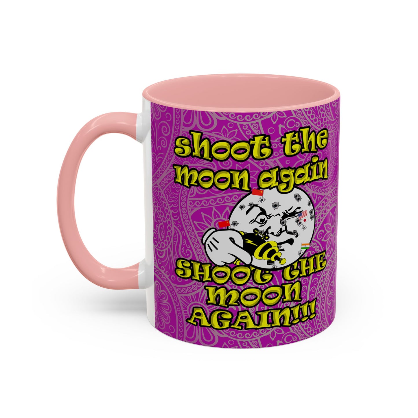 shoot the moon again - Accent Mug (pink swirl)