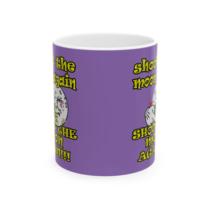 shoot the moon again - White Mug (light purple)