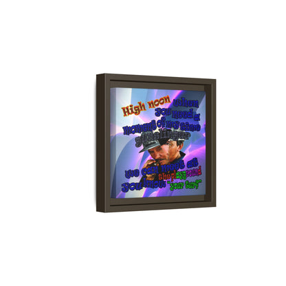 high noon - framed canvas art (grey-pink wave)