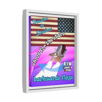 shoot for the stars - framed canvas art (purple-pink wave)