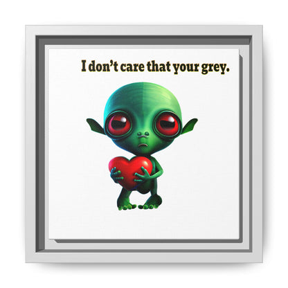 I don't care that your grey - framed canvas art (white)