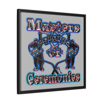 em cee squared - framed canvas art (light grey)