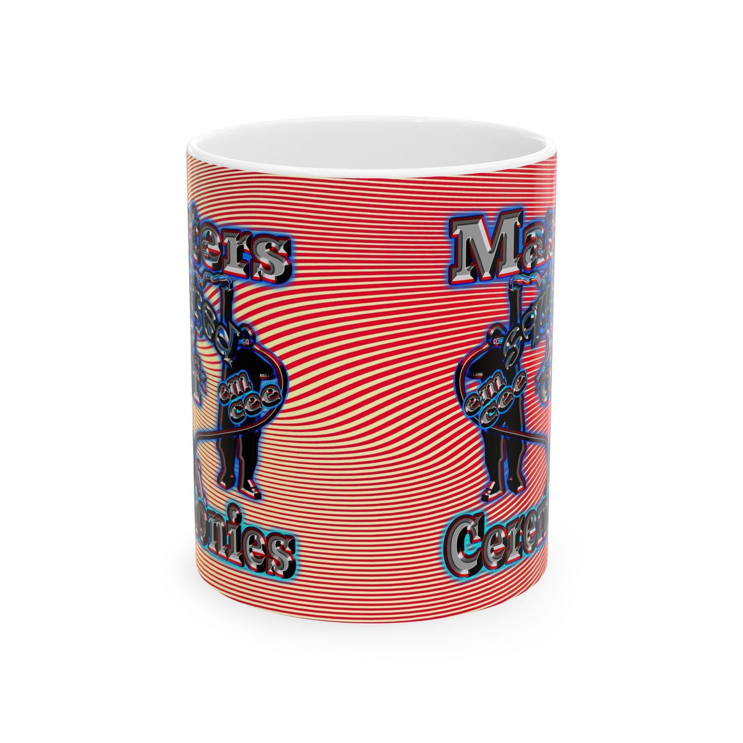 em cee squared - White Mug (yellow-orange wave)
