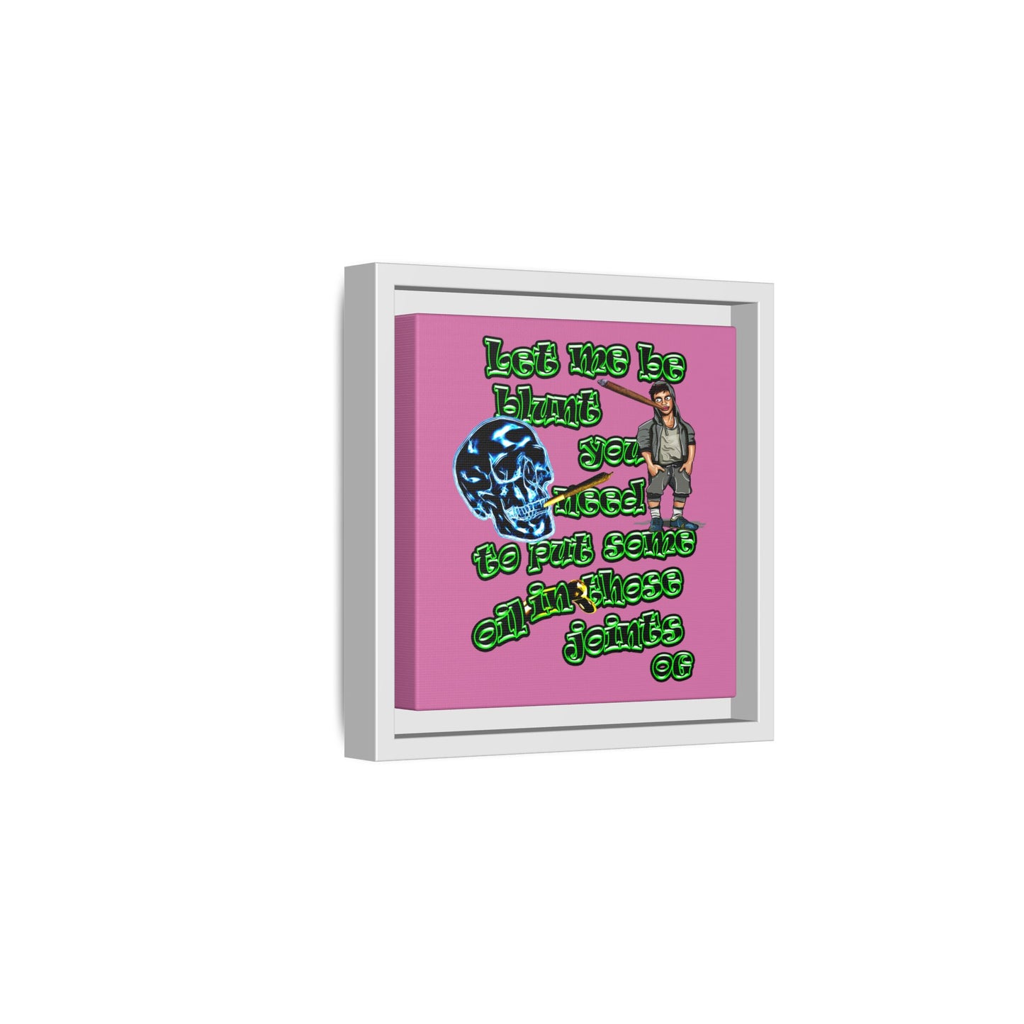 og - framed canvas art (light pink)